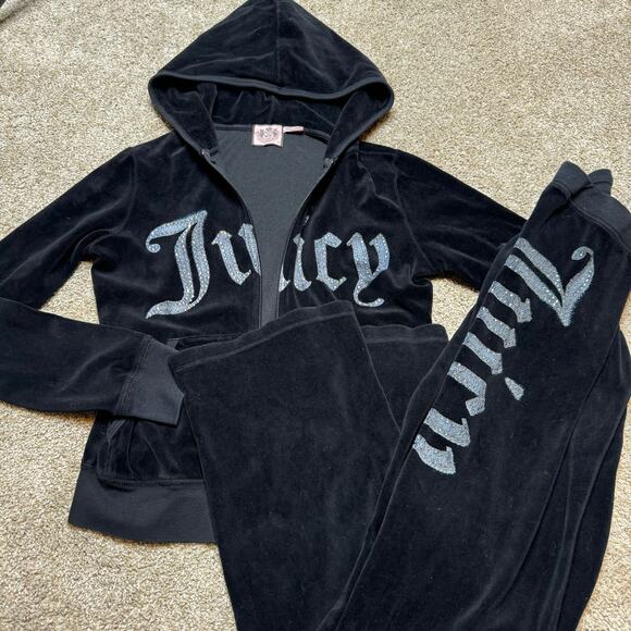 Juicy Couture Pants - Juicy Couture Y2K Terry Cloth Velour Track Suit Jacket & Pants Size S/M